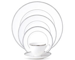 Tabletop - White China with Platinum Rings